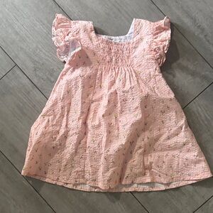 Charming Pink Ruffle Sleeve Kids Dress